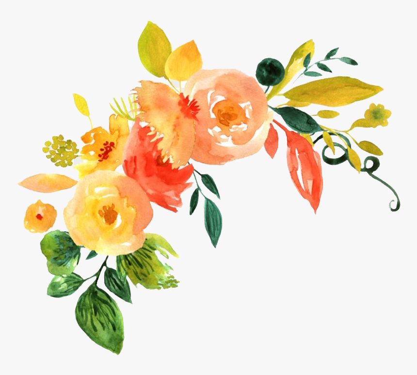 Corner Watercolor Flower - Watercolor Flowers Transparent Background, HD Png Download, Free Download