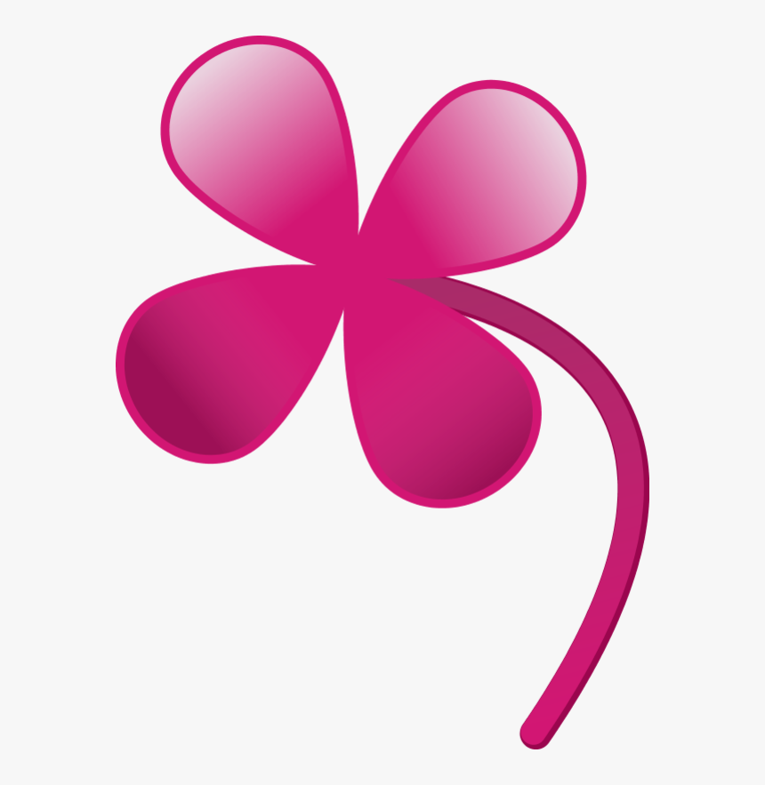 Four Leaves Clover - Pink 4 Leaf Clover, HD Png Download, Free Download