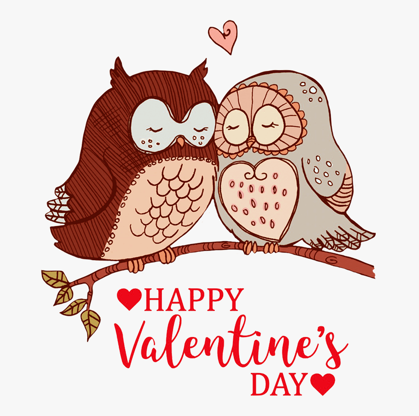 Happy Valentines Day Greeting Owls In Love - Love Is A Perfect Bond Of Union, HD Png Download, Free Download