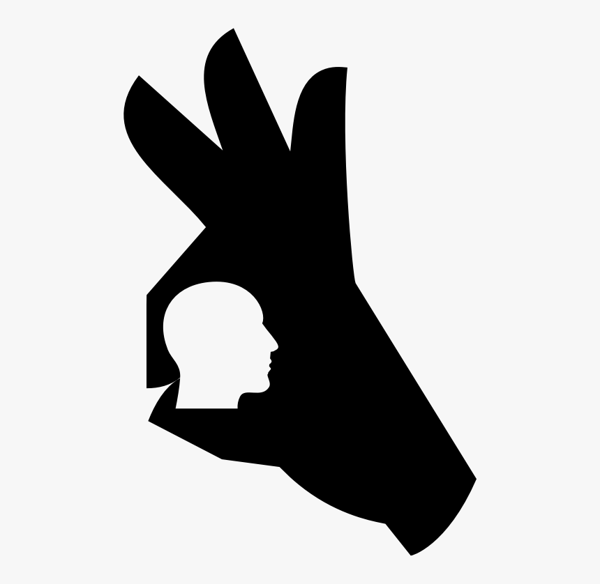 Silhouette Clipart Okay Sign Hand, HD Png Download, Free Download