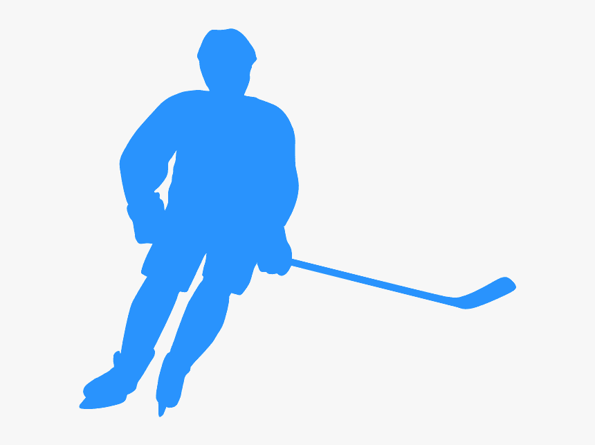 Blue Hockey Player Silhouette, HD Png Download, Free Download