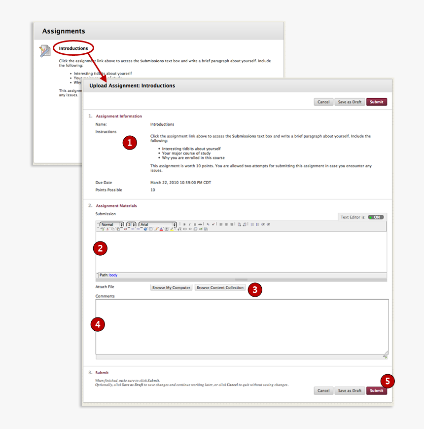 Submitting An Assignmnet - Submit On Blackboard, HD Png Download, Free Download