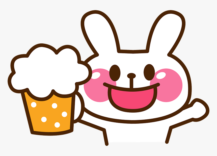 Beer Rabbit Animal Clipart うさぎ お 酒 イラスト Hd Png Download Kindpng