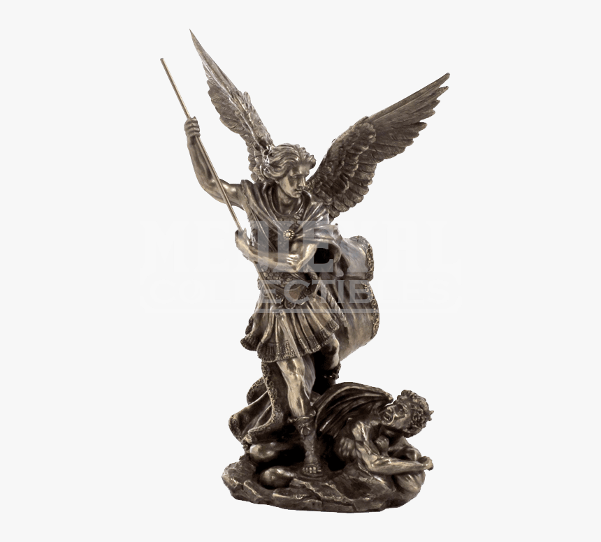 Michael Slaying The Demon With Spear Statue - St Michael Angel Statue, HD Png Download, Free Download