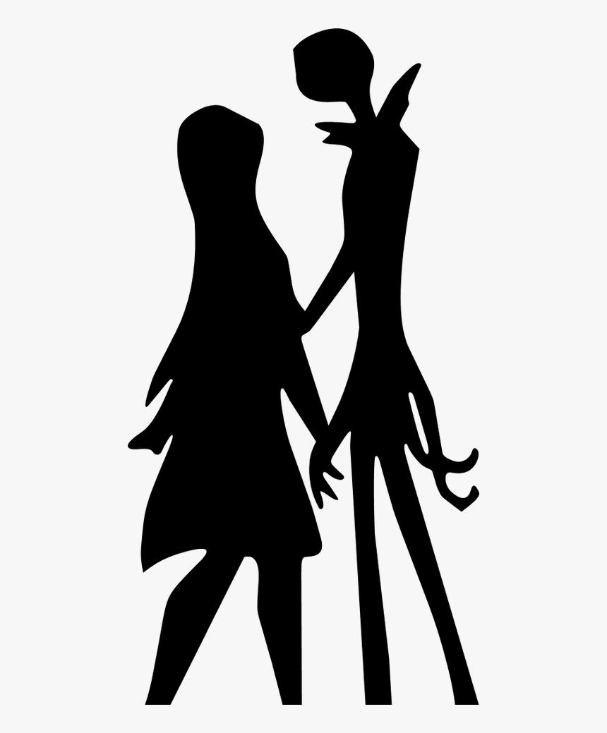 Download Jack And Sally Black And White Clipart , Png Download - Silhouette Nightmare Before Christmas ...