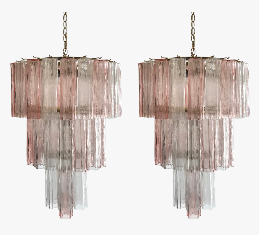 Pink Murano Glass Tronchi Chandeliers - Venini Chandelier Vintage Shop, HD Png Download, Free Download