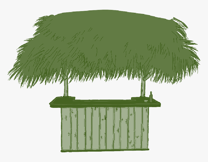 Man, Beach, Bar, Branches, Cartoon, Dog, Grass, Free - Tiki Bar Clip Art, HD Png Download, Free Download