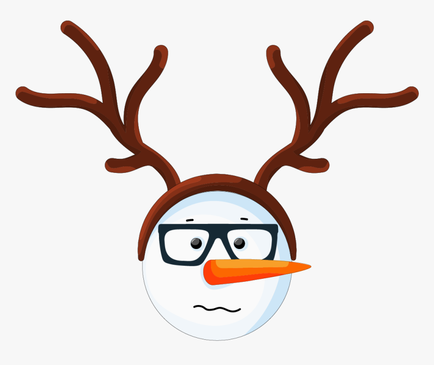 Eye Clip Snowman - Snowman With Antlers, HD Png Download, Free Download