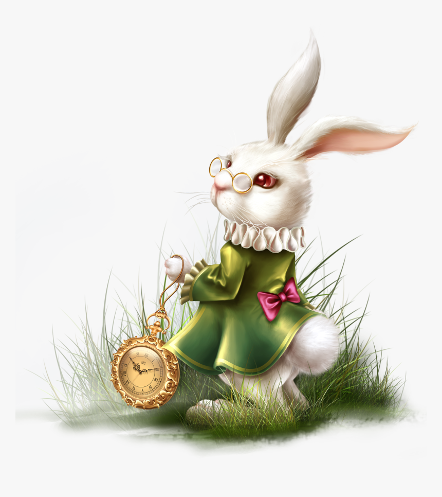 Rabbit Reading Book Clipart Graphic Royalty Free Stock - Rabbit Alice In Wonderland Png, Transparent Png, Free Download