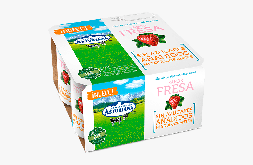 Yogur Sabor Fresa Sin Azúcares Añadidos Ni Edulcorantes - Central Lechera Asturiana Yogures, HD Png Download, Free Download