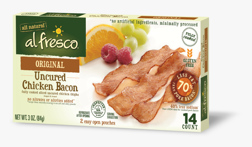 Fully Cooked Chicken Bacon - Al Fresco Uncured Chicken Bacon, HD Png Download, Free Download