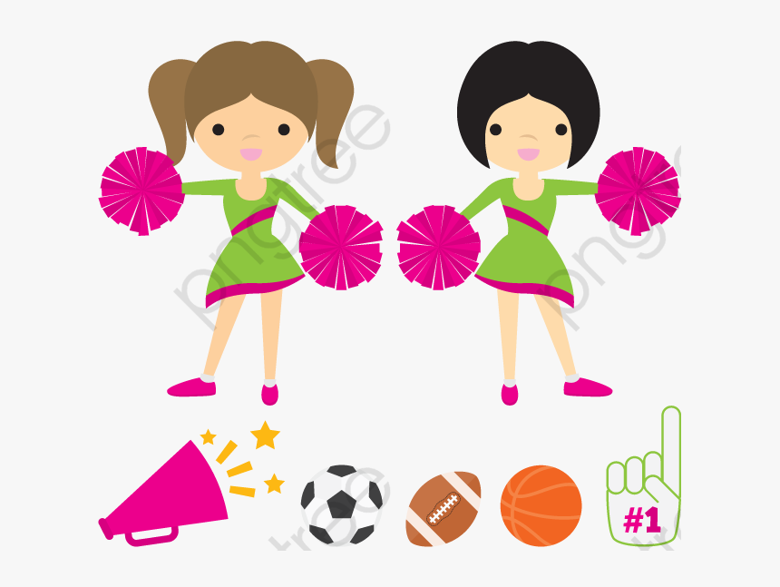 Ribbon Cheerleading Transparent & Png Clipart Pictures - Cheerleaders Icon Vector Free, Png Download, Free Download