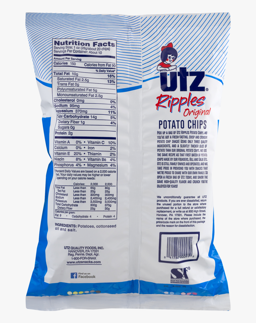 utz-potato-chips-ripples-original-nutrition-facts-hd-png-download