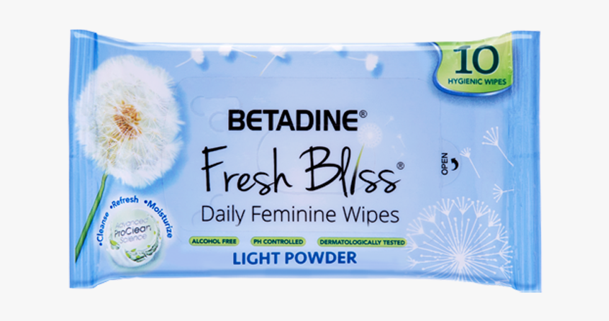 Betadine Daily Feminine Wipes Light Powder Discover - Betadine, HD Png Download, Free Download