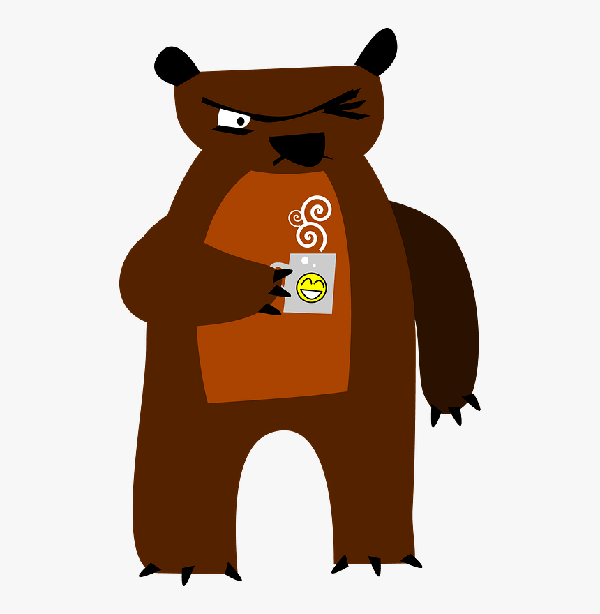 Sleepy Bear With Coffee Clipart, HD Png Download, Free Download