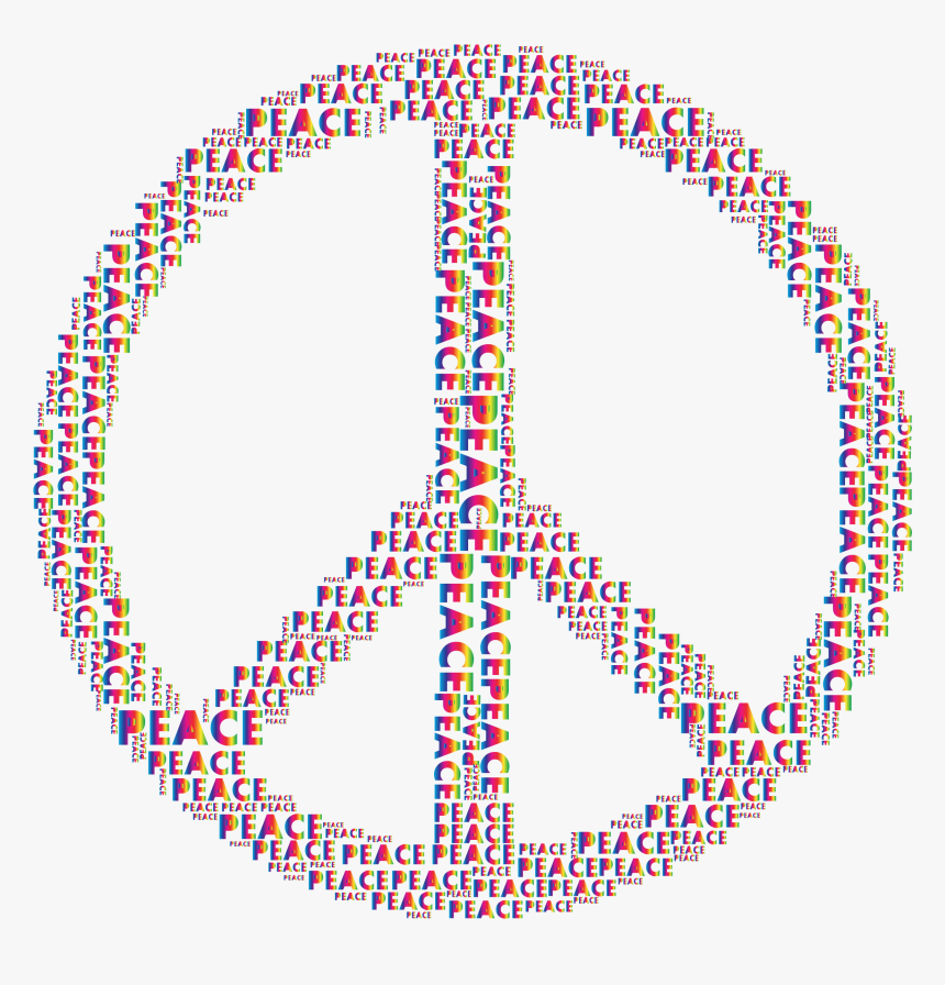 Spectrum Peace Sign Word Cloud No Background Clip Arts - Circle, HD Png Download, Free Download