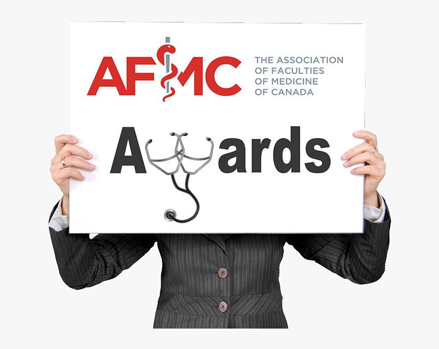 Woman Holding Banner That Says Afmc Awards, HD Png Download, Free Download