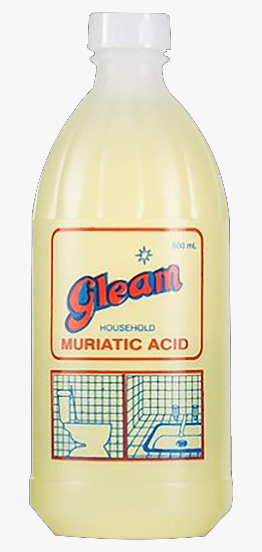 Gleam Muriatic Acid 500ml Plastic Bottle, HD Png Download kindpng