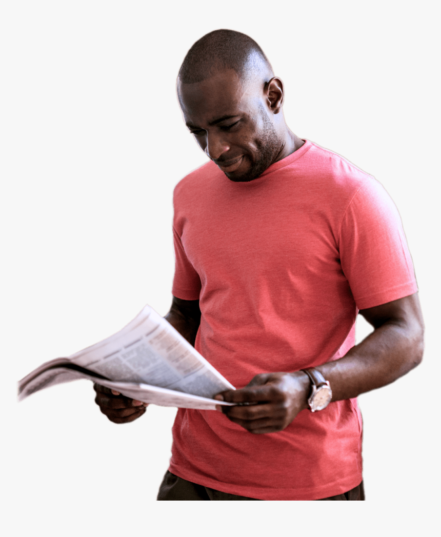 Man Reading Newspaper - Person Reading Newspaper Png, Transparent Png, Free Download