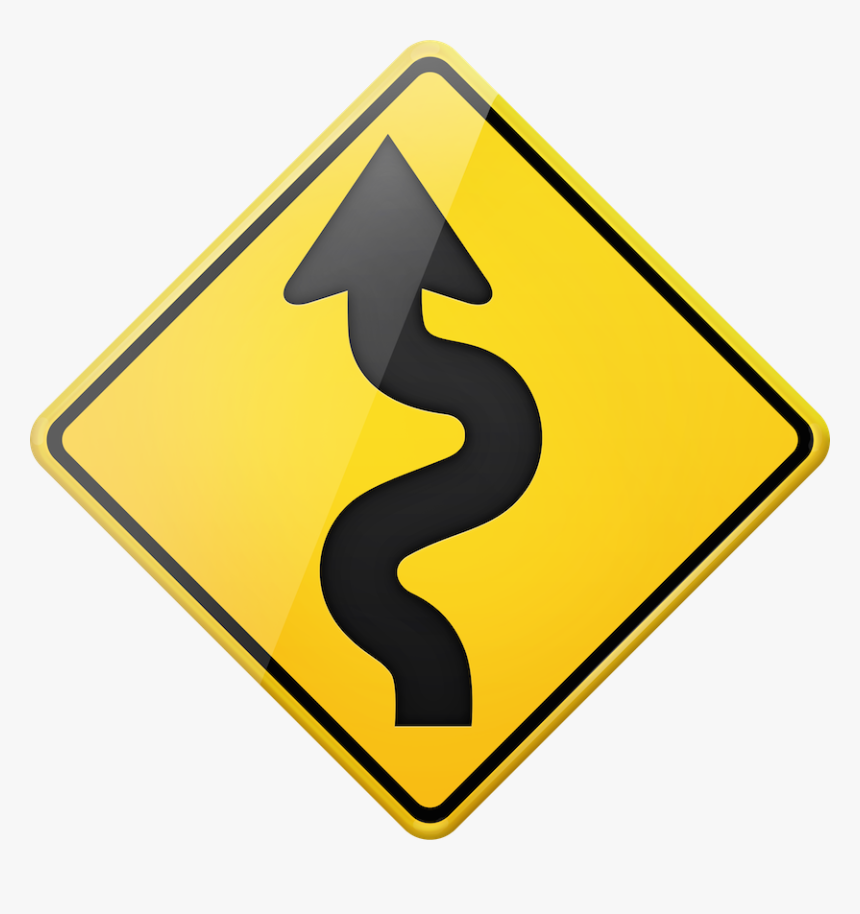Winding Road Sign Png Clipart , Png Download - S Curve Road Sign, Transparent Png, Free Download
