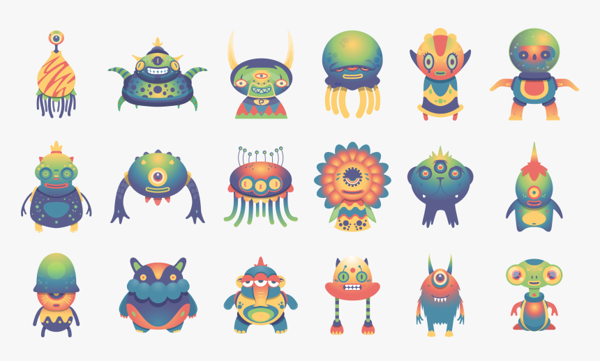 Model Sheets Cute Monster, Hd Png Download - Creative Monsters, Transparent Png, Free Download