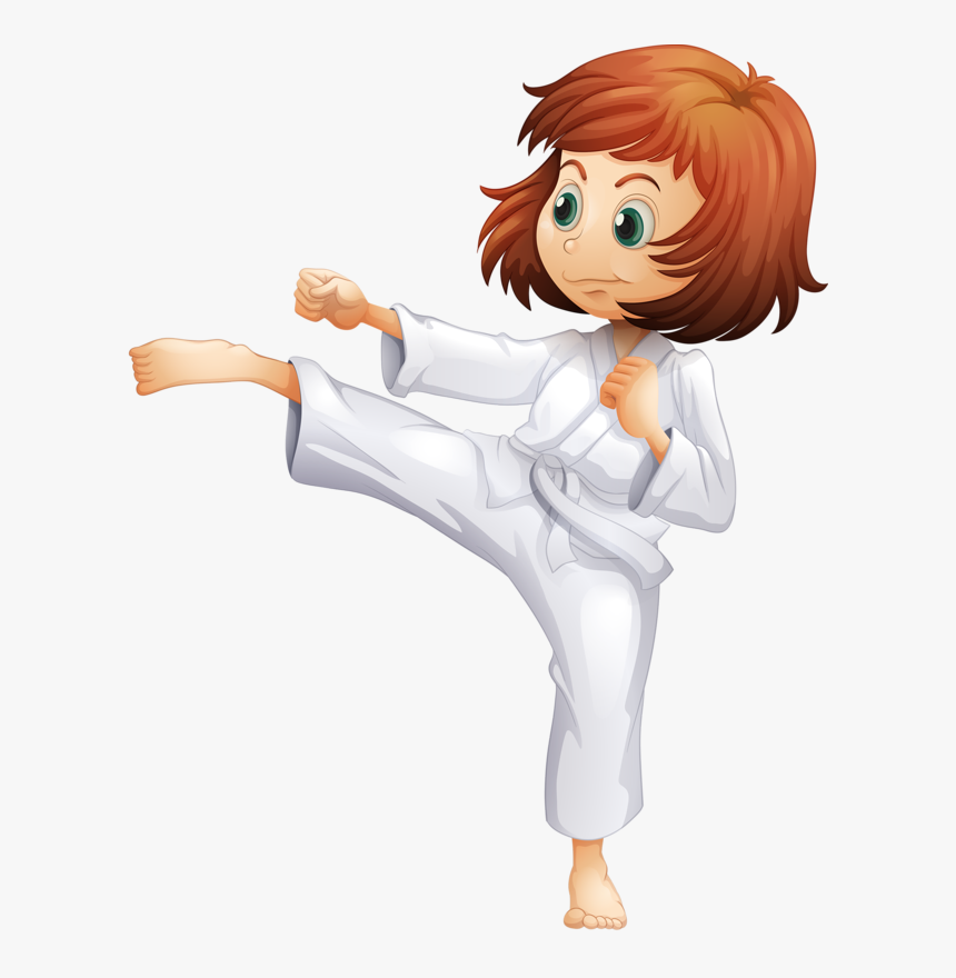 Clipart Boy Taekwondo - Menina Karateca Desenho, HD Png Download, Free Download