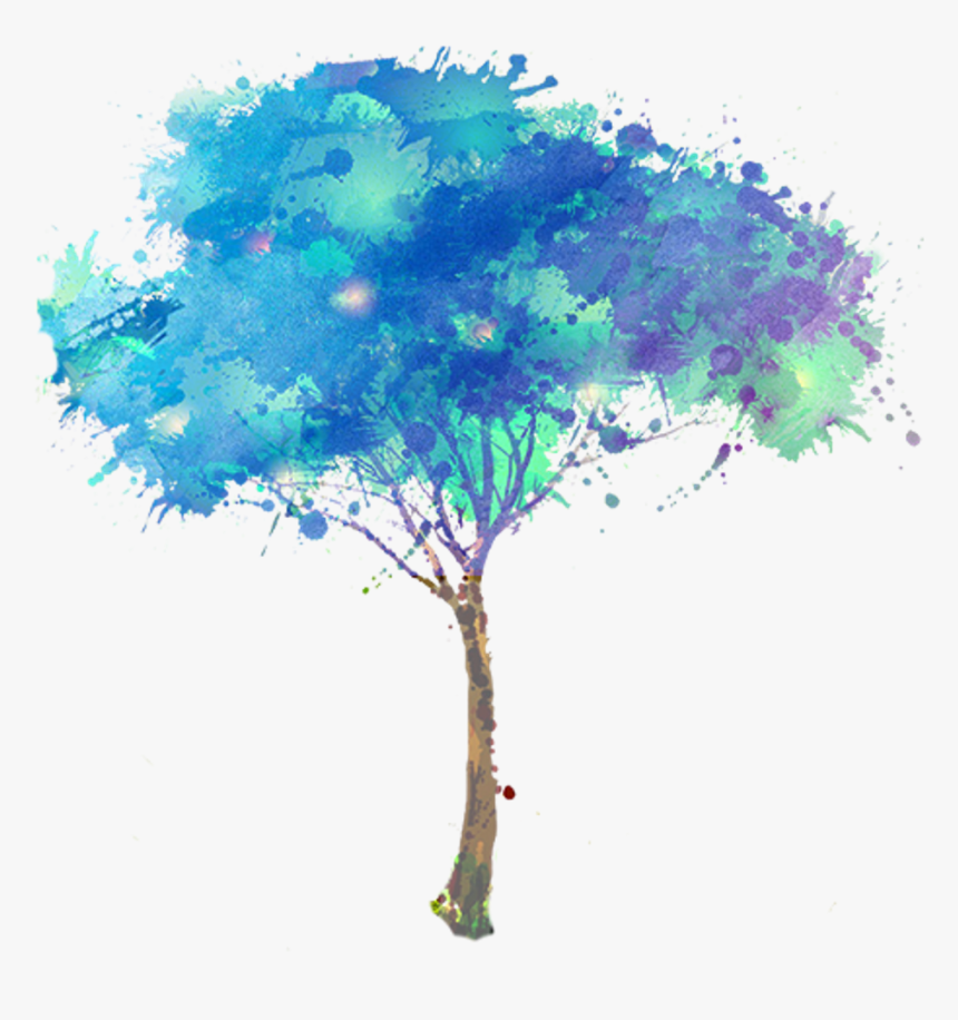 Png Watercolor Trees - Tree Png Abstract, Transparent Png, Free Download