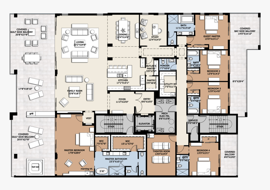 Penthouse Design Floor Plan, HD Png Download, Free Download