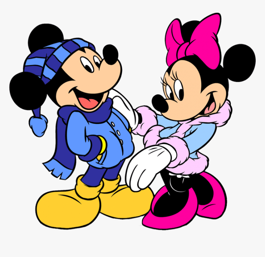 Free Png Download Mickey Mouse And Minnie Mouse Winter - Minnie And Mickey Winter, Transparent Png, Free Download