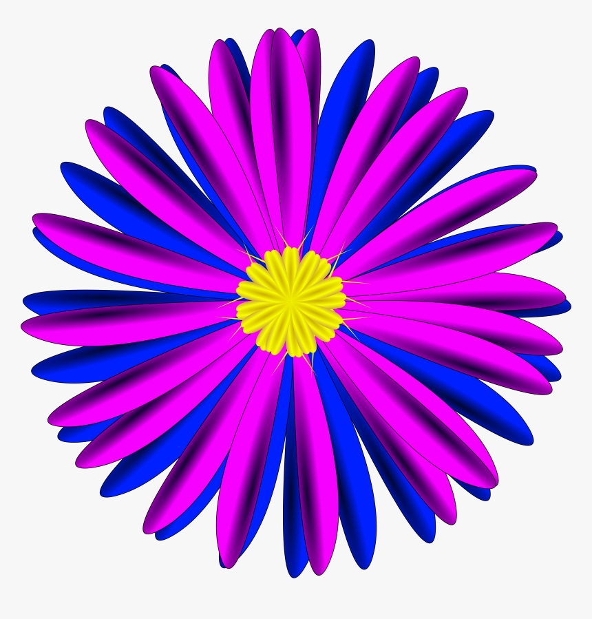 Pink And Blue Flower Clip Arts - Pink And Blue Flower Clipart, HD Png Download, Free Download