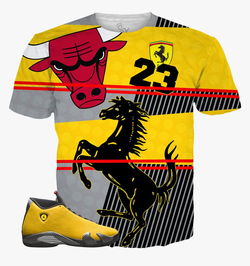 Jordan 14 Yellow Ferrari Shirt, HD Png Download, Free Download