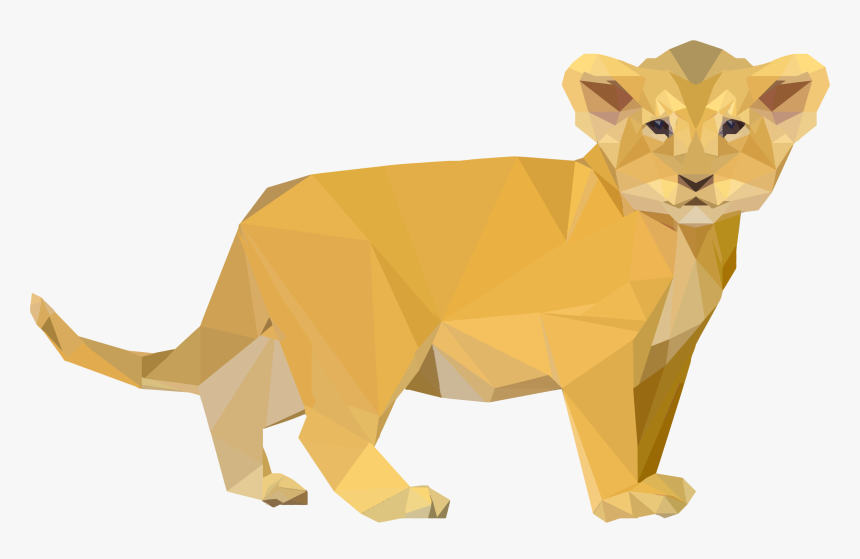 Africa, Animal, Cat, Cub, Feline, Lion, Low Poly - Lion Cub Clip Art, HD Png Download, Free Download