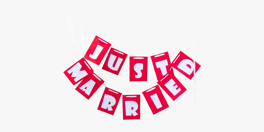 #justmarried #hanging #banner #wedding #love #heart, HD Png Download, Free Download