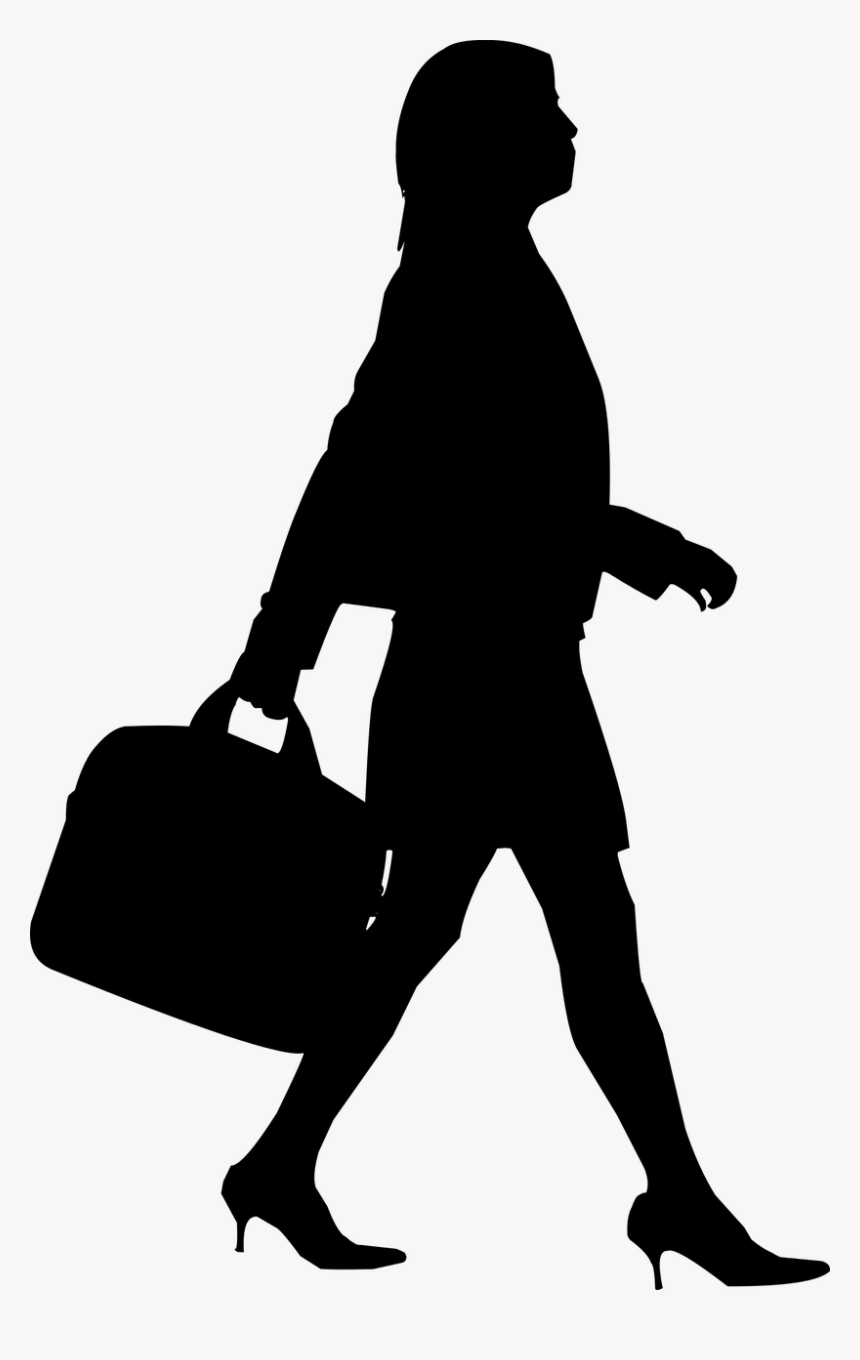Business Woman Walking Silhouette, HD Png Download, Free Download