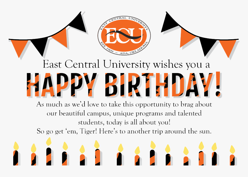 Happy Birthday Postcard V2 01 - East Central University, HD Png Download, Free Download