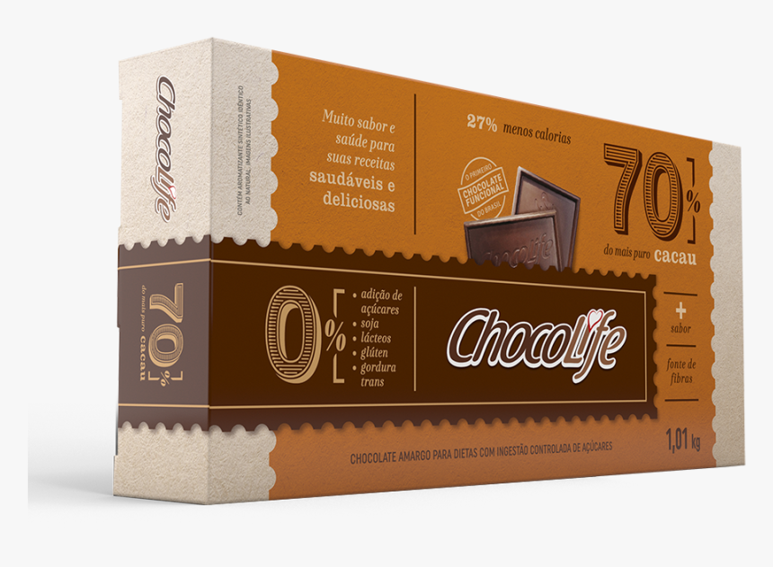 Barra De Chocolate Zero Acucar Amargo 1 Kg 70 Por Cento - Chocolate 70 Zero Açucar, HD Png Download, Free Download