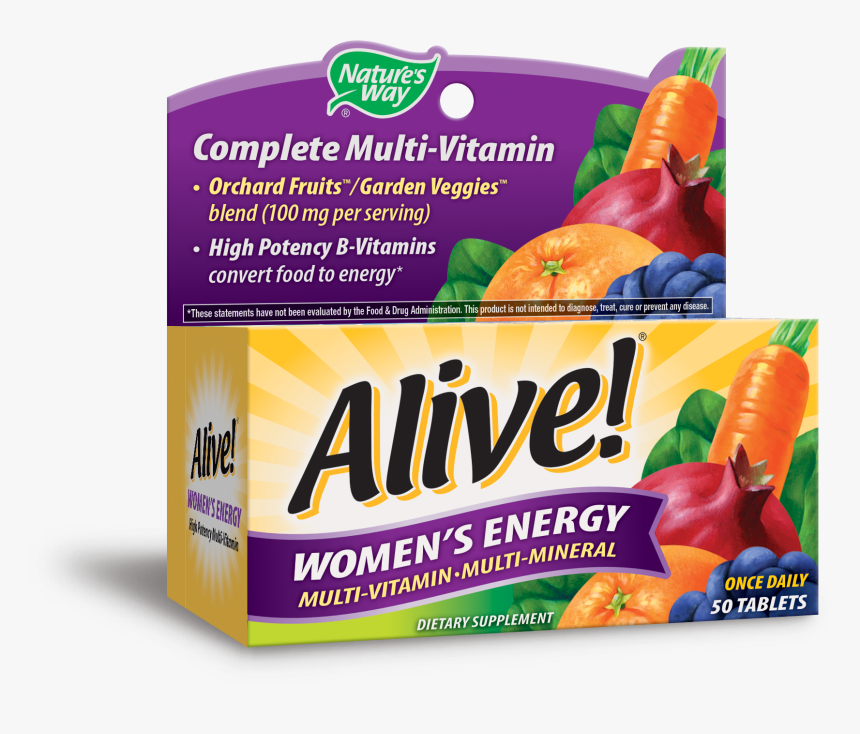 Women"s Energy Multivitamin Supplement Tablets, - Alive Women's Energy Vitamin, HD Png Download, Free Download