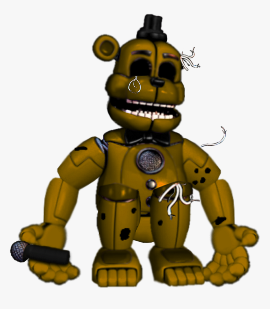 Funtime Withered Golden Freddy Freetoedit Fnaf Fnaf2 - Fnaf Funtime Golden Freddy, HD Png Download, Free Download