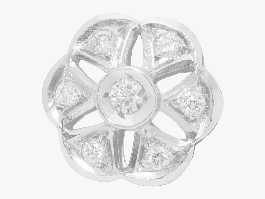 Brinco Lotus Ouro Branco Diamantes - Engagement Ring, HD Png Download, Free Download