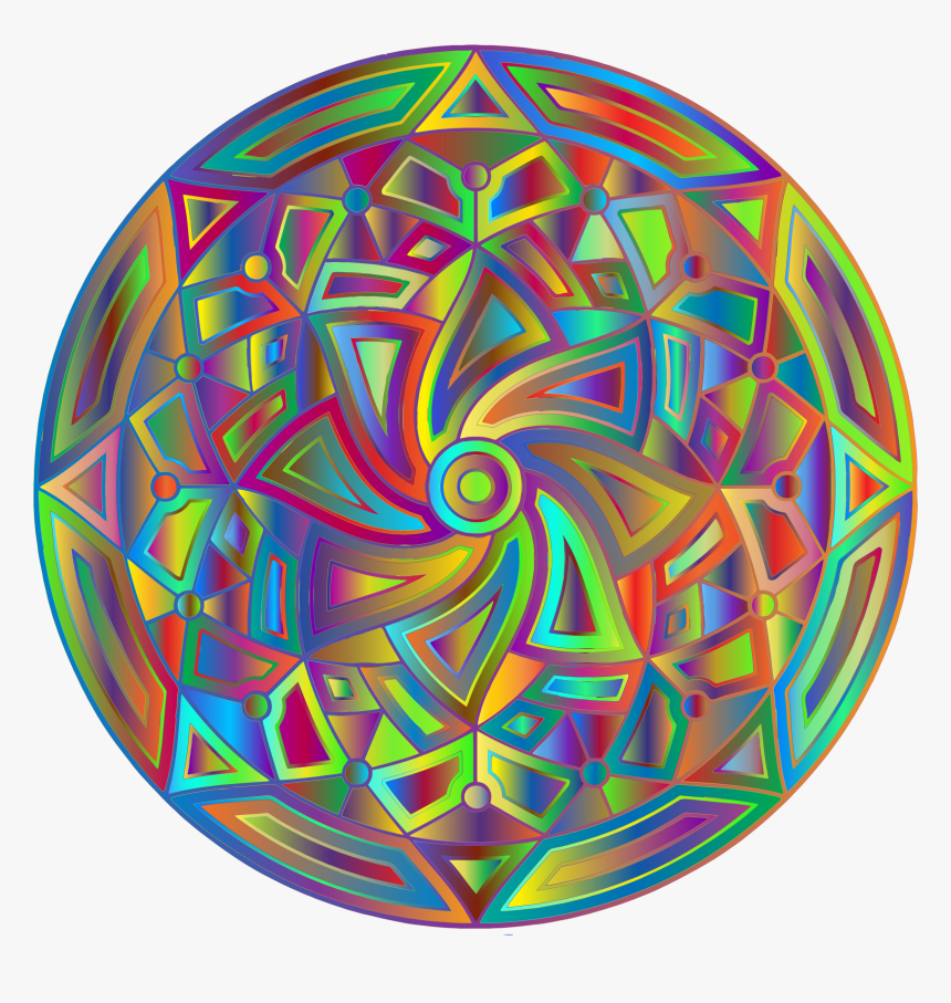 Round Mandala Design Prismatic 2 Clip Arts - Icon, HD Png Download, Free Download