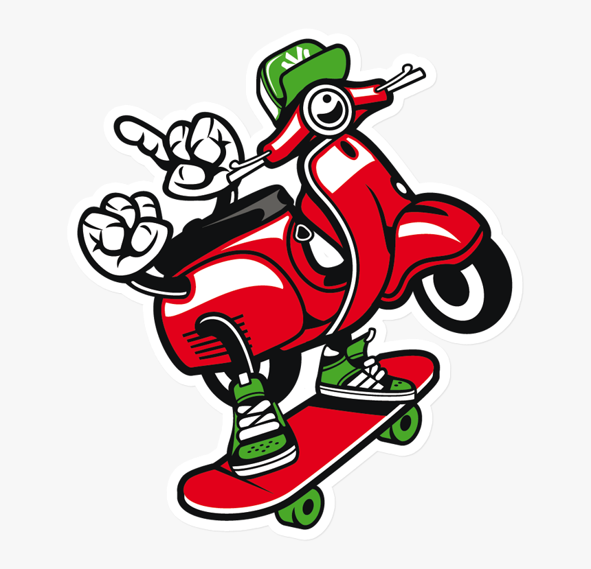 Sticker That Kick Ass Scooter Skater - Transparent Skate Sticker Png, Png Download, Free Download