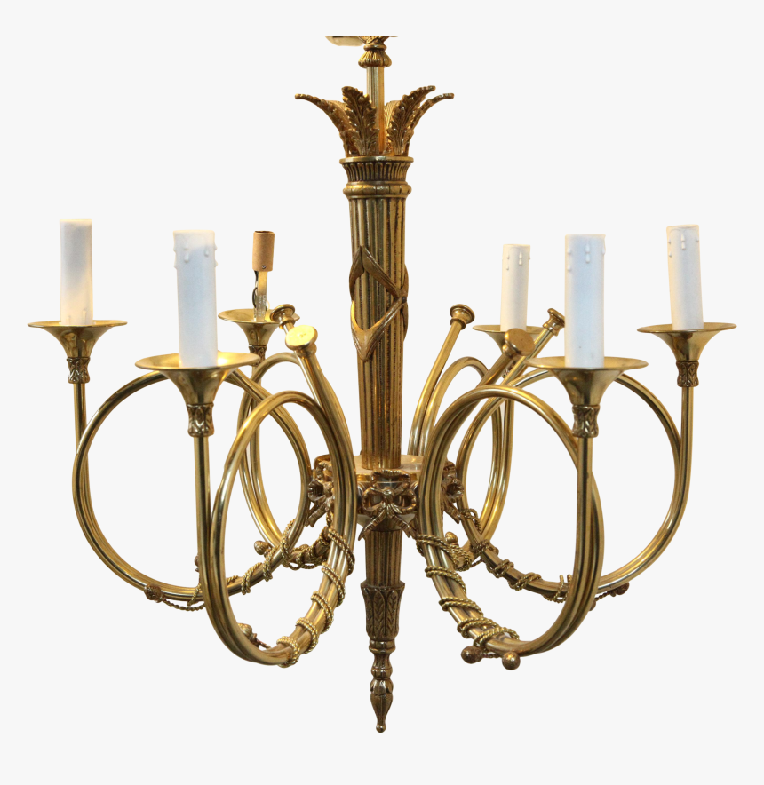 Delightful Vintage Brass French - Chandelier, HD Png Download, Free Download