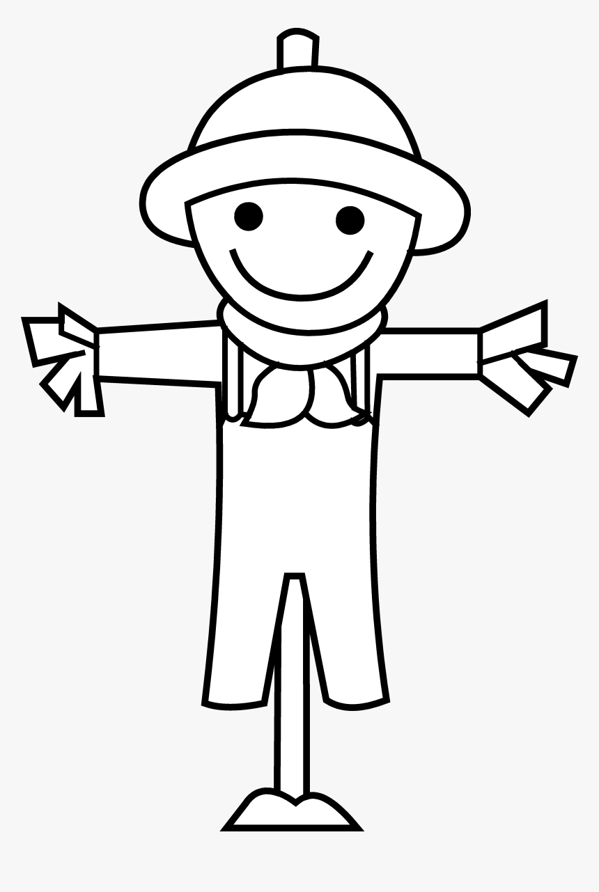 Black And White Scarecrow Clipart 2 By Dawn - Scarecrow Black And White Clipart, HD Png Download, Free Download