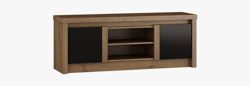 Andrella 145cm Black Gloss And Oak Tv Stand - Sideboard, HD Png Download, Free Download