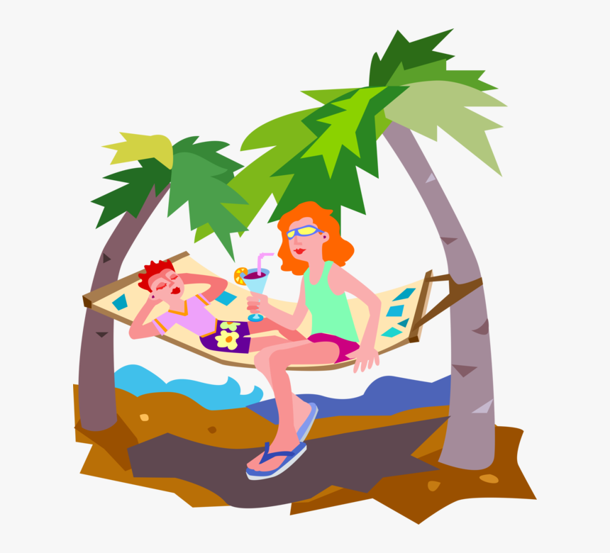 Relaxing In Summer Sun - Hammock Clipart, HD Png Download, Free Download