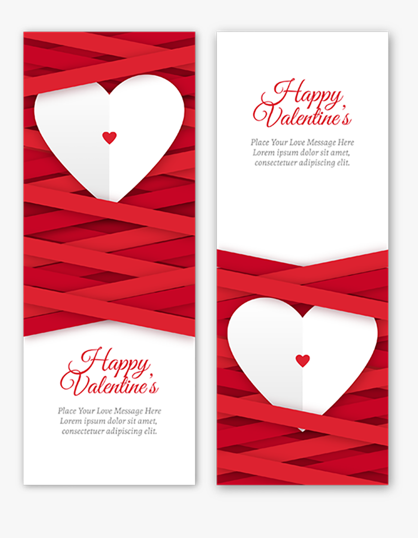 Transparent Tri Fold Brochure Clipart - Vertical Happy Valentines Day Banner, HD Png Download, Free Download