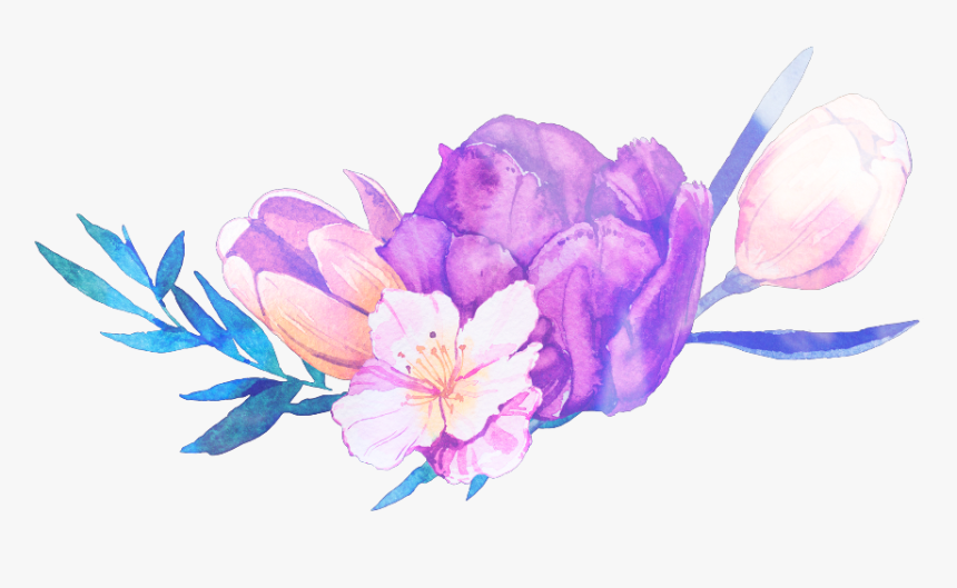 Mq Flower Garden Bouquet Leaves Watercolor - Floral Design, HD Png Download, Free Download