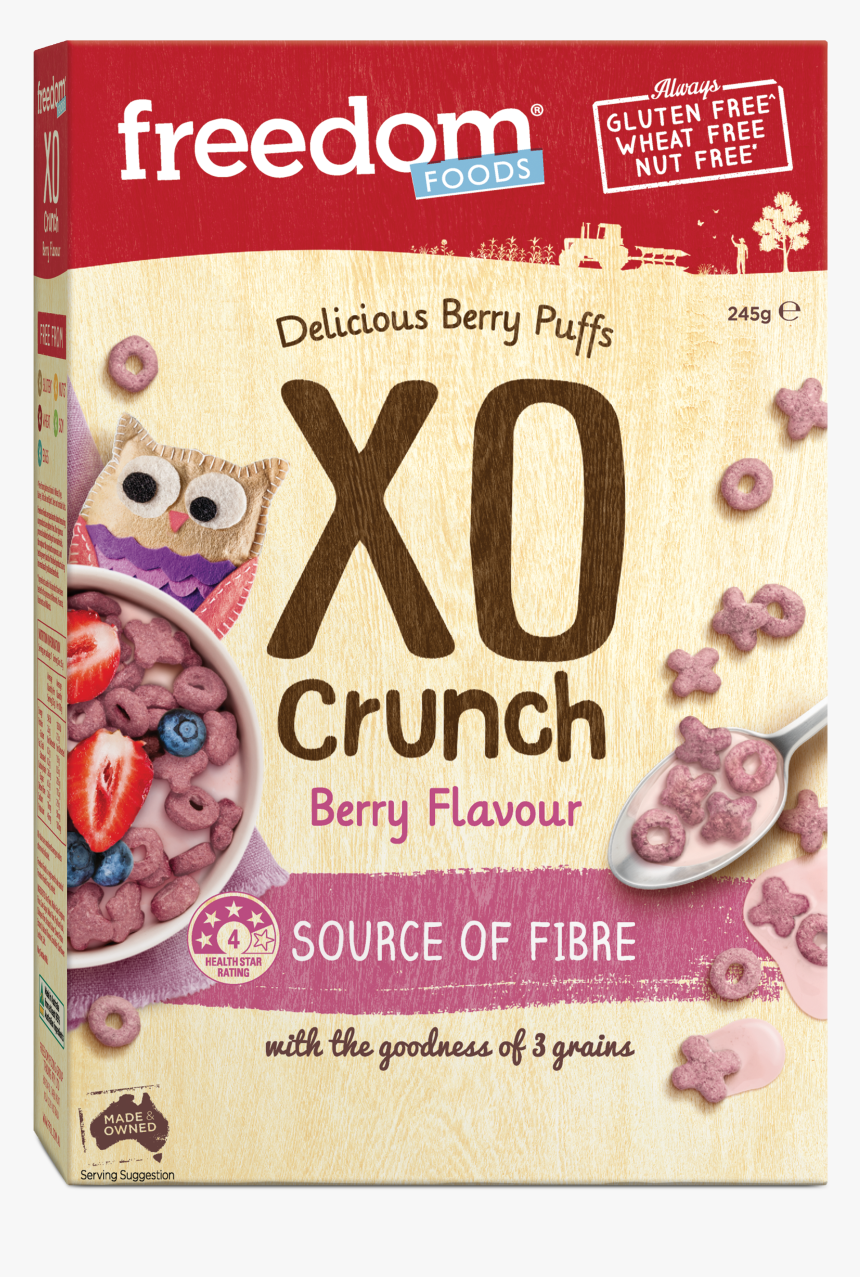 Xo Crunch Berry Flavour - Freedom Foods Xo Crunch, HD Png Download, Free Download