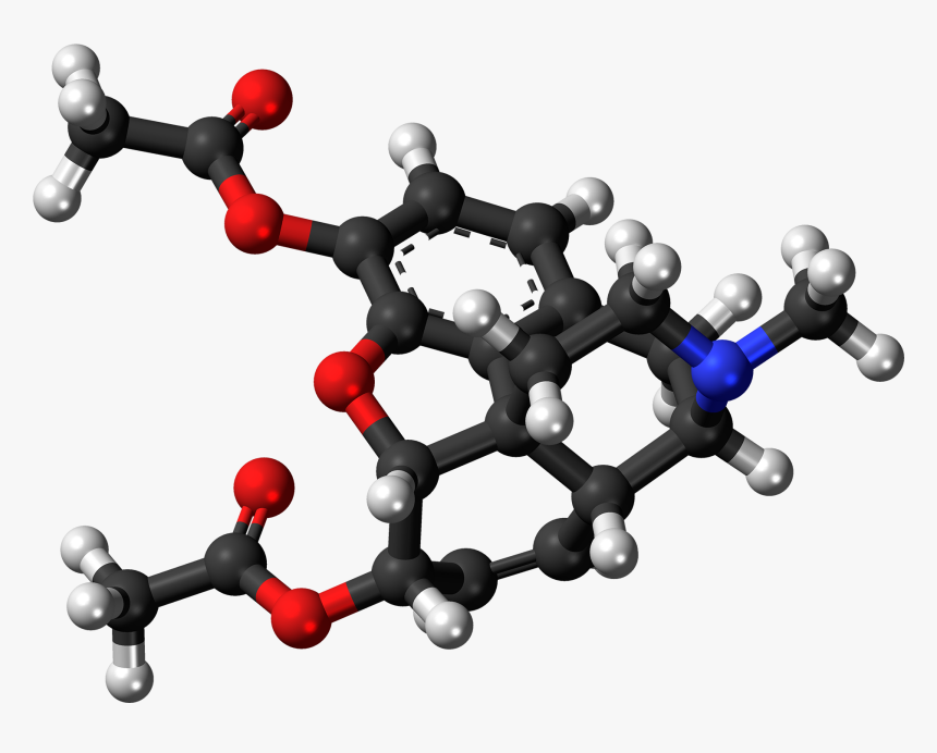 Heroin Molecule Ball - Ball And Stick Heroin, HD Png Download, Free Download