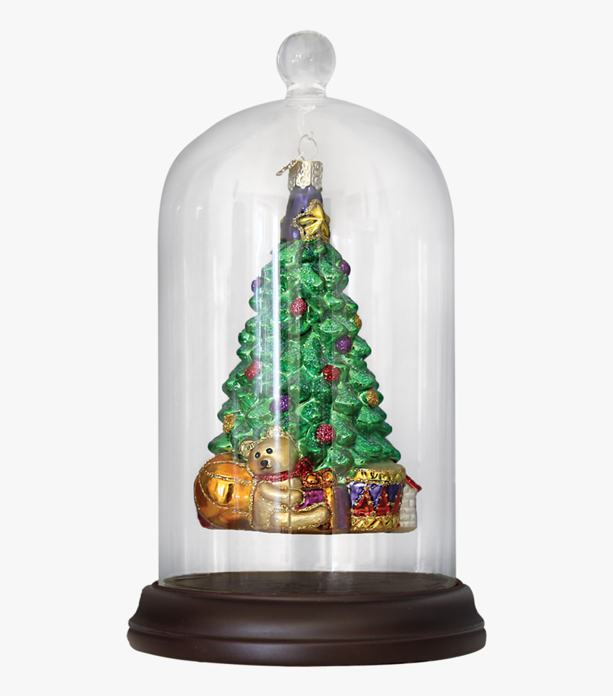 Glass Dome Ornament Cover With Wooden Base - Christmas Day, HD Png Download, Free Download